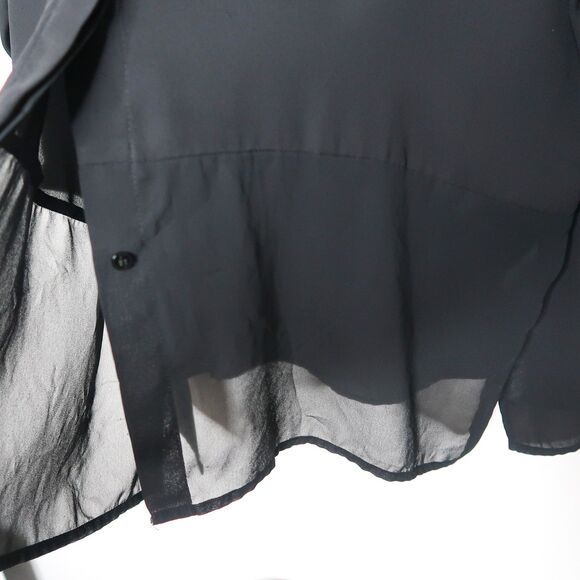 ASOS Womens Oversized Button Up Shirt 16 Black Sheer Flowy Office Career Staple - Picture 9 of 10